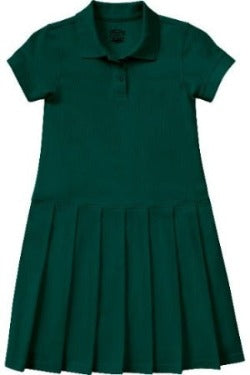 CCA Hunter Green Knit Polo Dress w/Logo (PreK- 3rd) Everyday Option