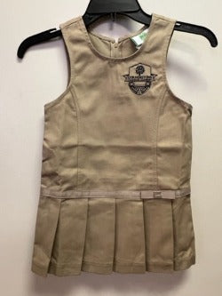 CCA Pre-K Khaki Jumper w/Logo-Formal Day and Everyday(to be worn with Peter Pan blouse)