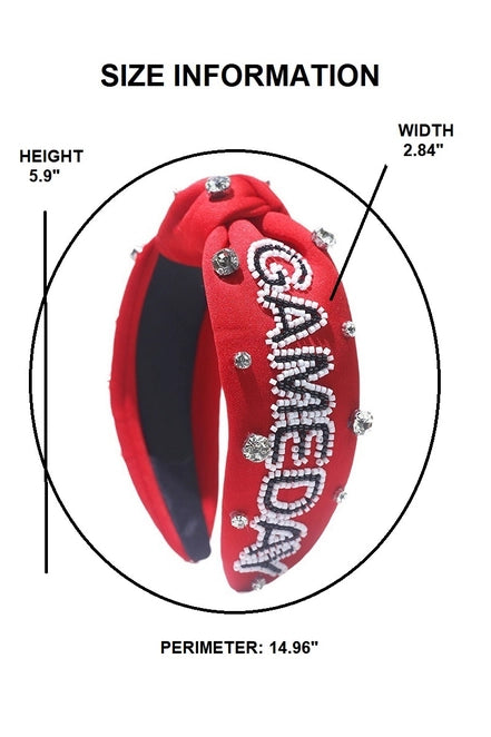 Red &amp; Black Sequin Knot Headband for Game Day