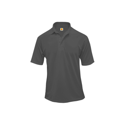 NEW ACS Boy&#39;s Steel Grey DRI-FIT Polo w/NEW LOGO (K-6th)