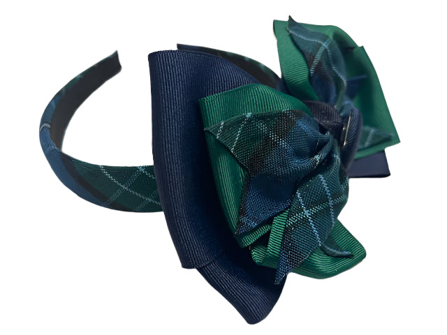 NEW CCA Layered Bow on Plaid Headband
