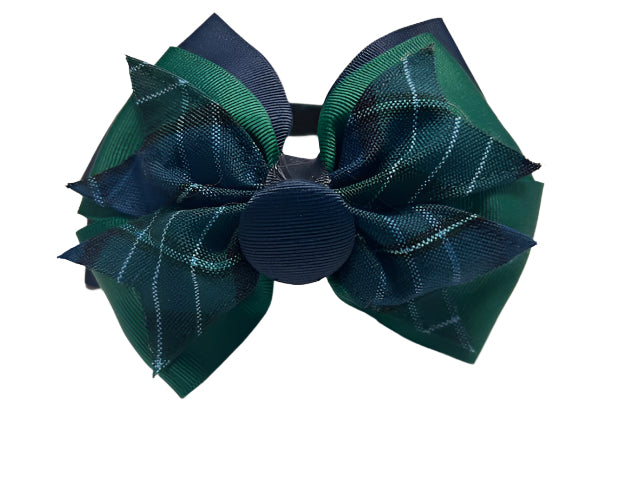 NEW CCA Layered Bow on Plaid Headband