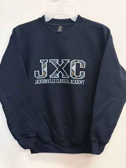 NEW JXC Girl&#39;s PLAID LETTER Crewneck Sweatshirt (everyday option)
