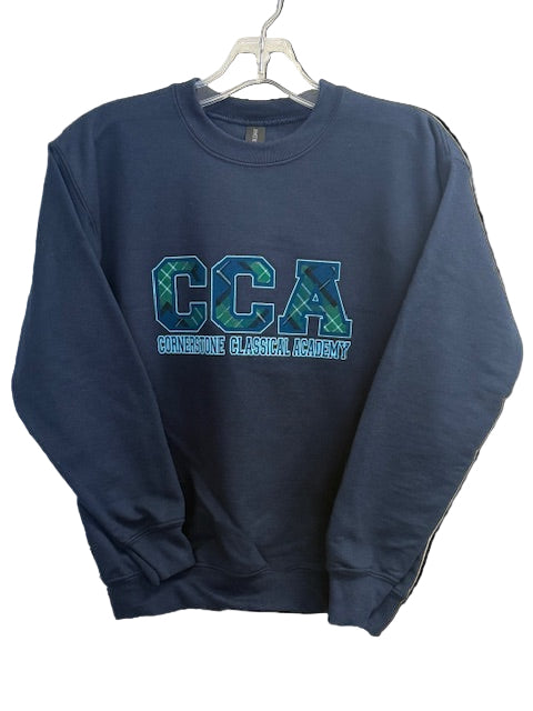 NEW CCA PLAID Letter Girl's Crewneck Sweatshirt (Friday option)