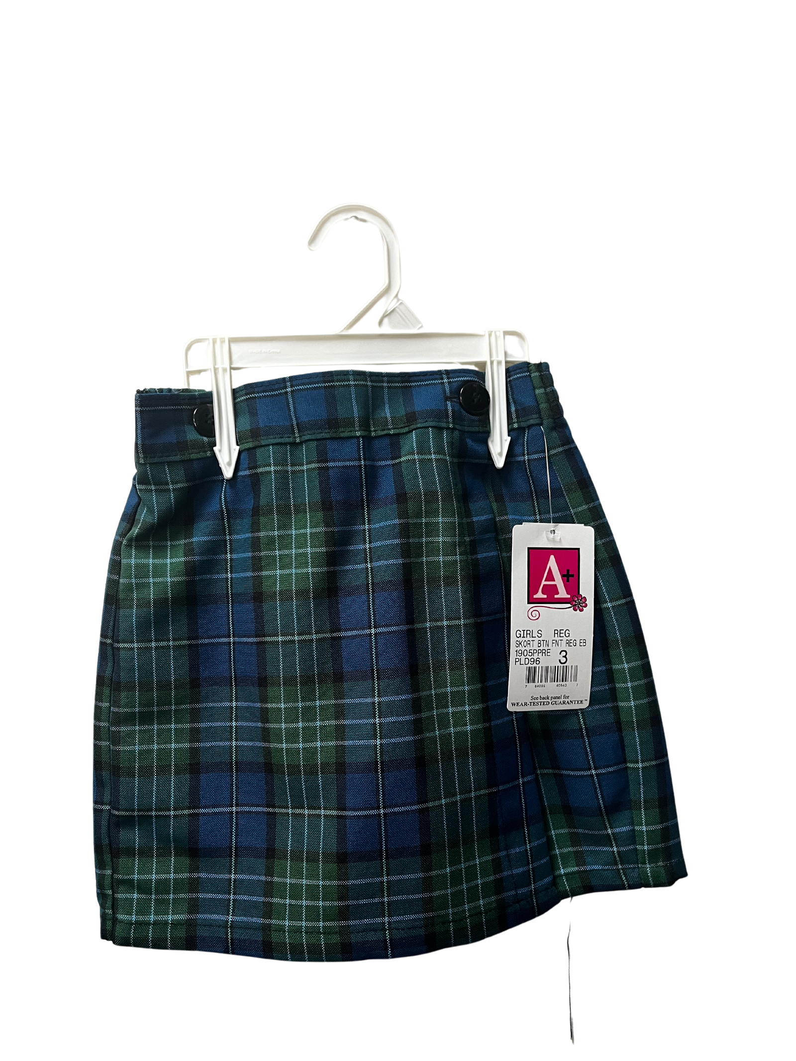Plaid 96 Style 1905PPRE Wrap Front & Back Skort