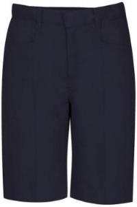 Navy Boys Twill Flat Front Shorts