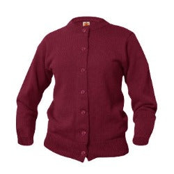 Christ&#39;s Church Academy Girl&#39;s Crew Neck Cardigan w/Logo(all grades-everyday option)