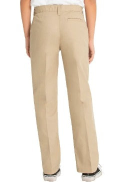 Twill Girls Khaki Flat Front Pants