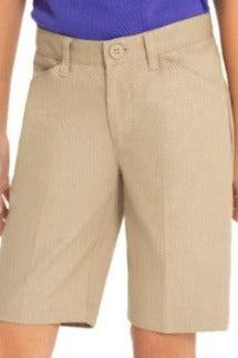 Twill Girl's Khaki Flat Front Shorts