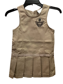 CCA Pre-K Khaki Jumper w/Logo-Formal Day and Everyday(to be worn with Peter Pan blouse)