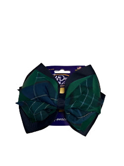 CCA Girls Layered Plaid Bow on French clip