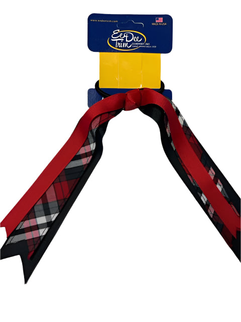 Sacred Heart Plaid Streamer Bow